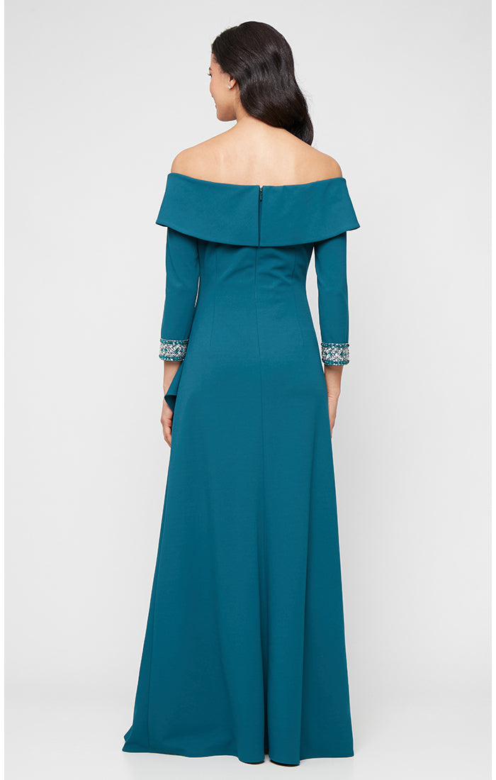 Formal Dresses Beaded Long Ruffle Formal Evening Dress Mid Teal