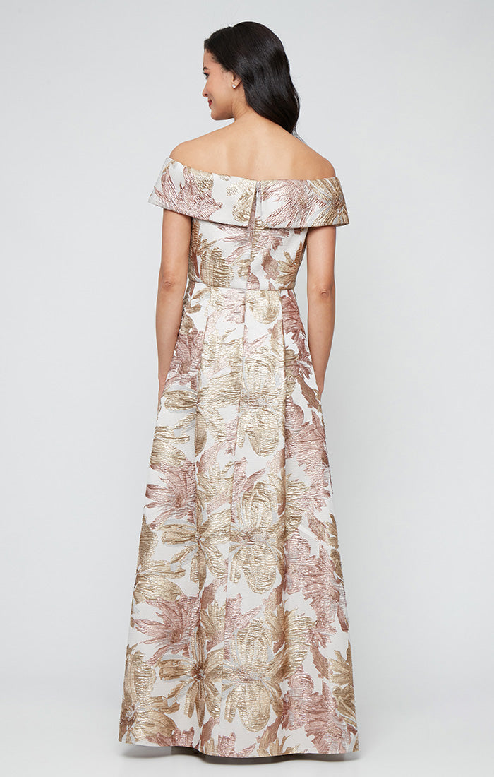 Formal Dresses Floral Ball Gown Long Formal Dress Taupe Multi