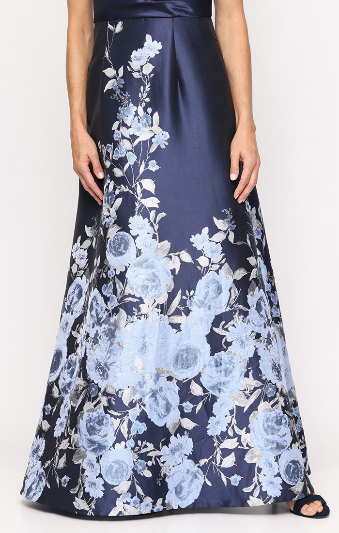 Formal Dresses Print Long Floral Formal Evening Dress Alex Evenings 8181267 Navy Multi