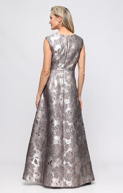Mauve Multi Sweetheart Floor-Length Jacquard Formal Dress with Structured Bodice Alex Evenings 8181284
