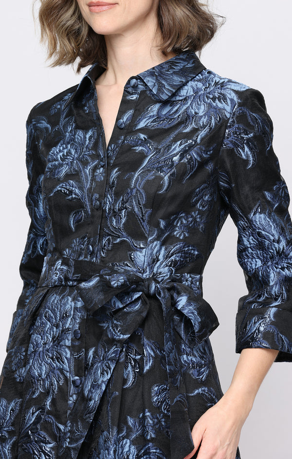 Collar Floor-Length Satin Evening A-Line Alex Evenings 8181322