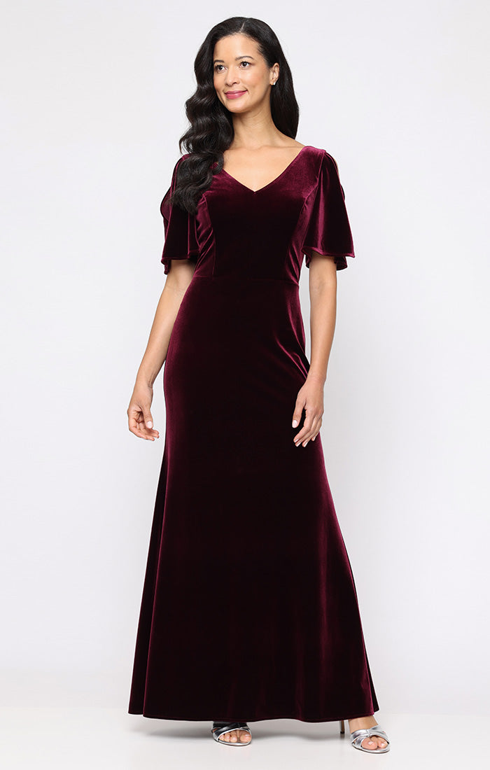Mother of the Bride Dresses Long Formal Mother of the Bride Velvet Mermaid Dress Wine