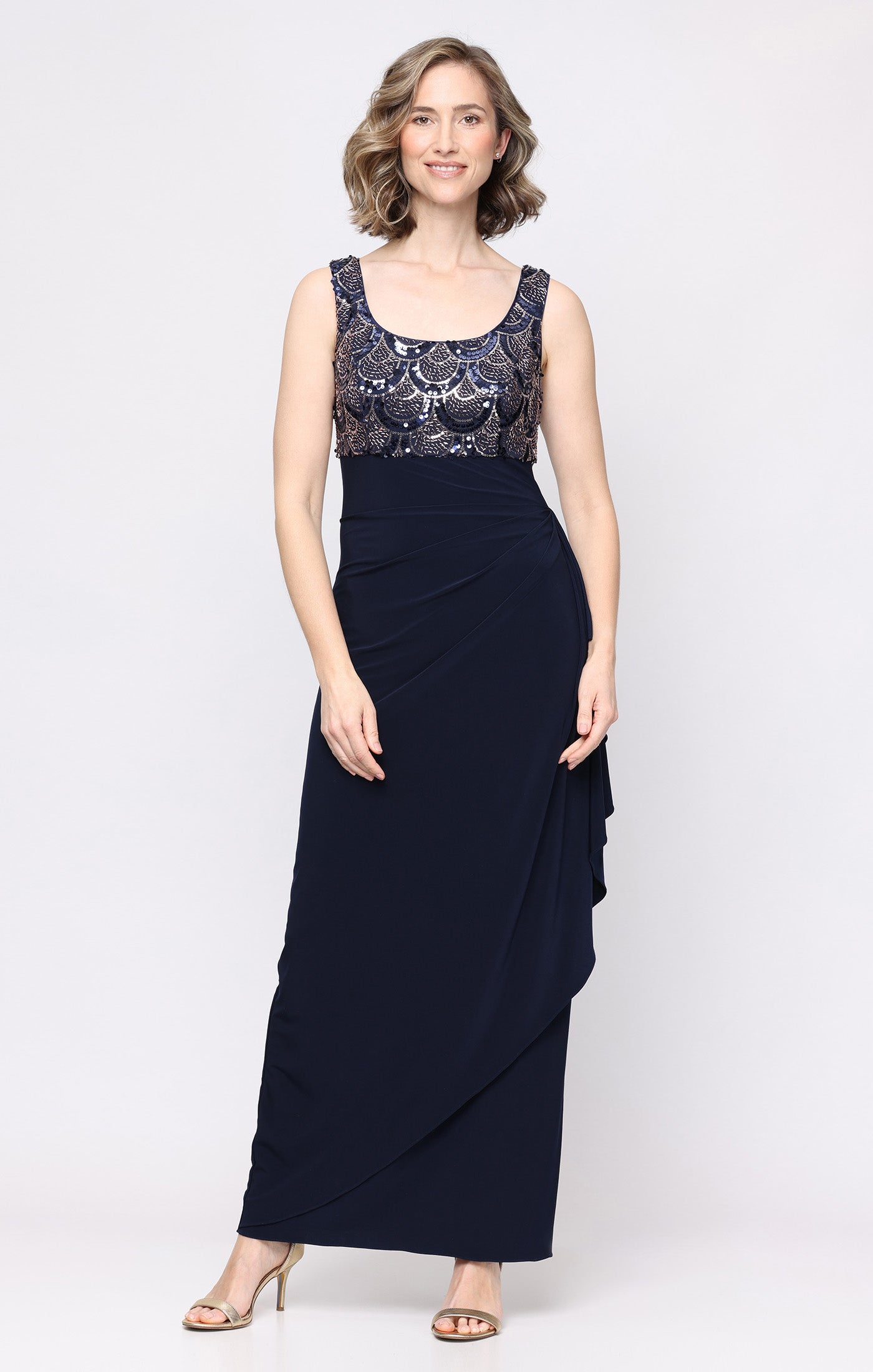 Jewel Floor-Length Sequin Occasion Fit & Flare Alex Evenings 81961053