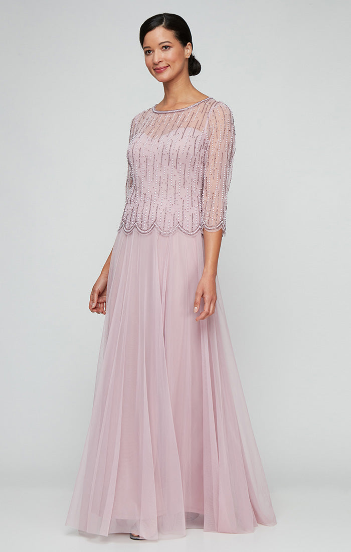 Wisteria Alex Evenings 8197053 Long Formal Beaded Mother of the Bride