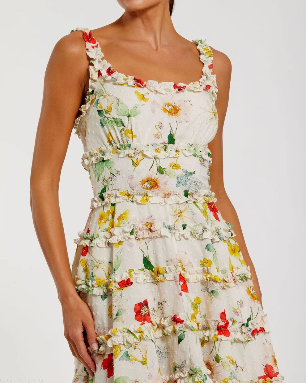 Cocktail Dresses Floral Print Short Homecoming Mini Cocktail Dress Ivory Multi