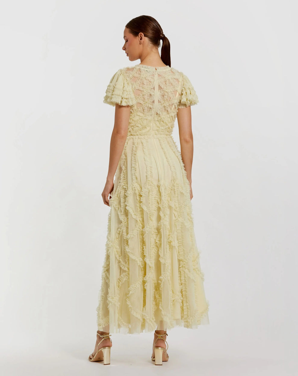 Cocktail Dresses Homecoming Ruffle Midi Short Cocktail Dress Buttercup
