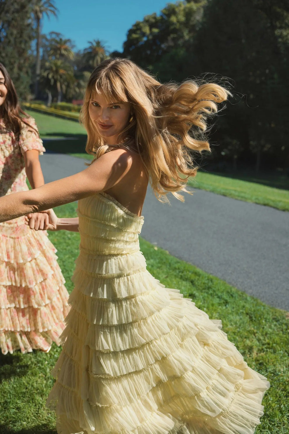 Strapless Midi Tulle Cocktail Dress by Mac Duggal 8286 in Buttercup