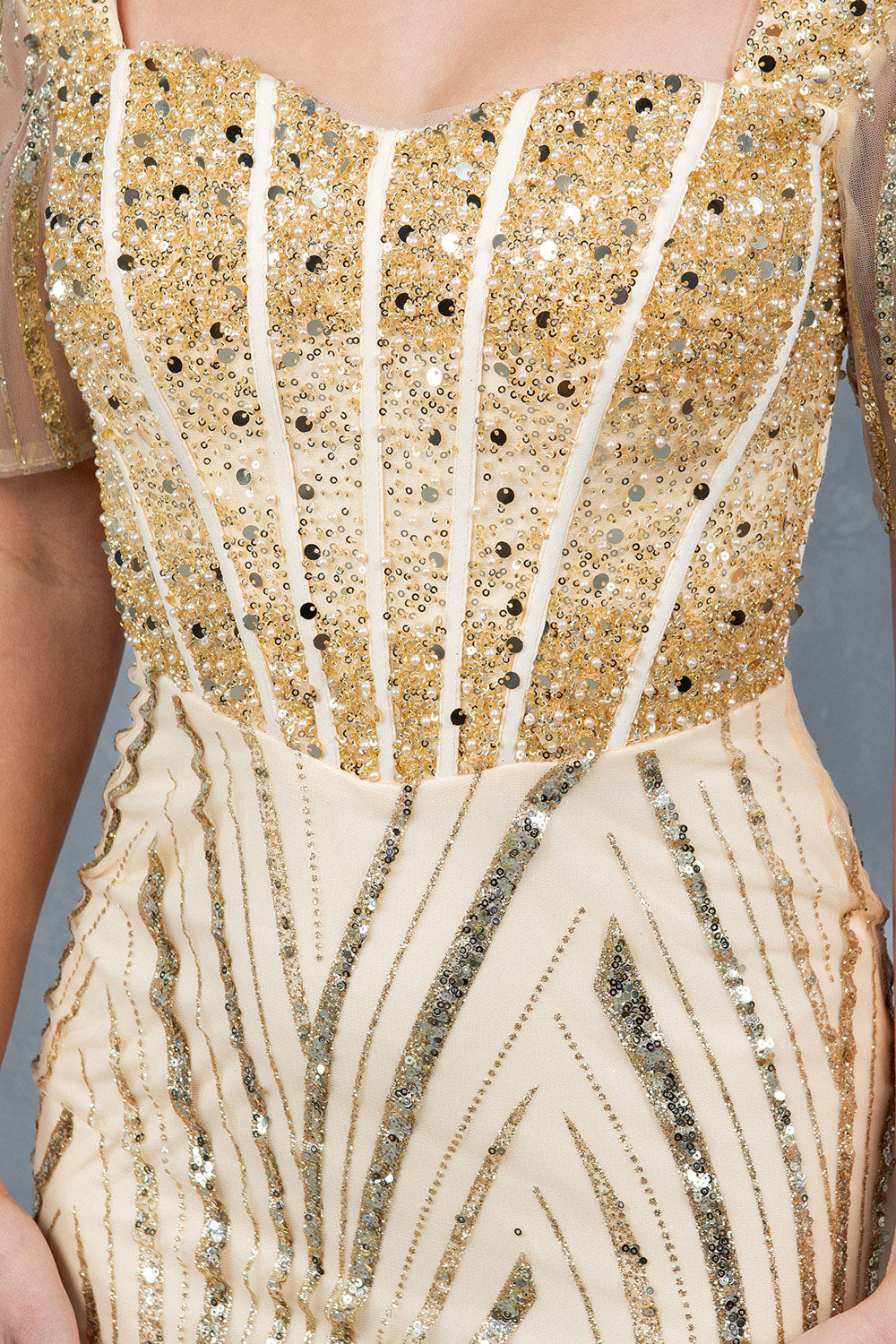 Mother of the Bride Dresses Sequin Long Beaded Formal Mother of the Bride Dress Cinderella Couture 8293M Champagne
