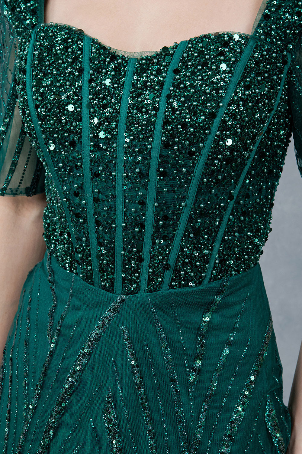 Mother of the Bride Dresses Sequin Long Beaded Formal Mother of the Bride Dress Cinderella Couture 8293M Hunter Green