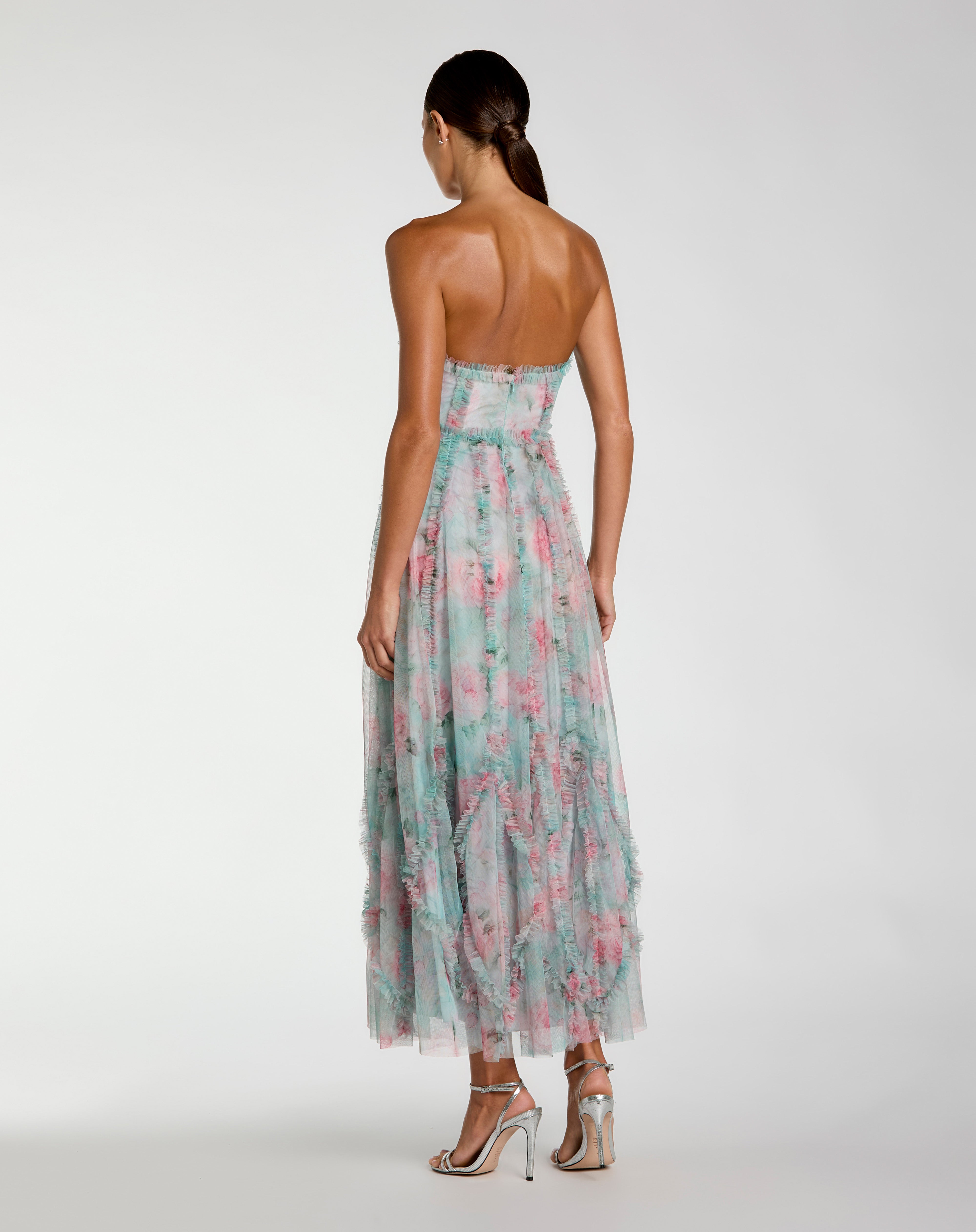 Prom Dresses Formal Long A Line Floral Prom Dress Aqua Multi