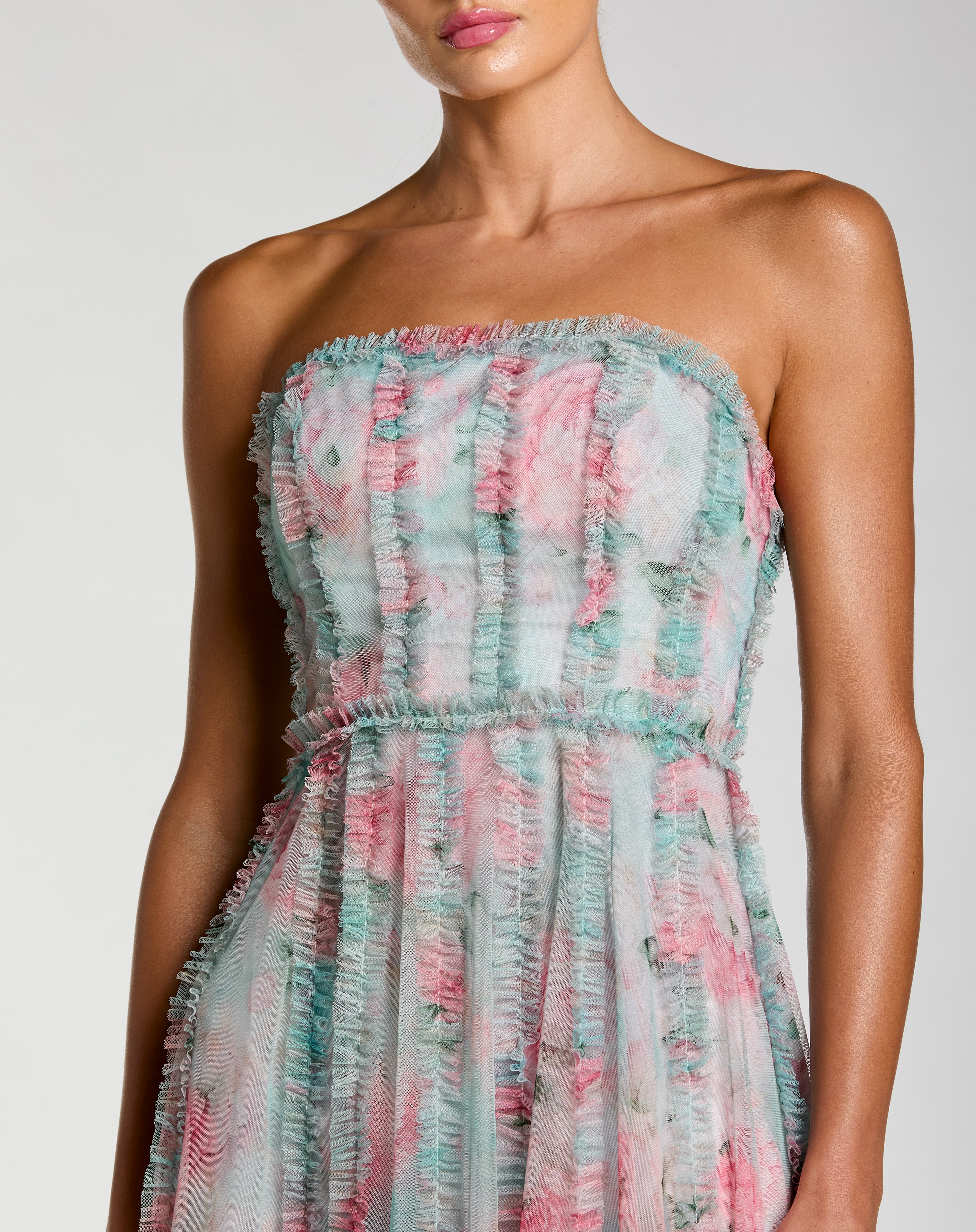 Prom Dresses Formal Long A Line Floral Prom Dress Aqua Multi