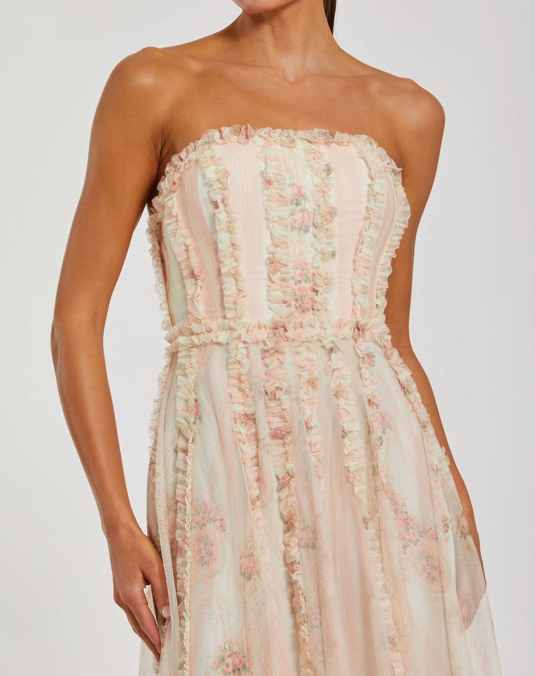 Prom Dresses Formal Long A Line Floral Prom Dress Ivory Multi