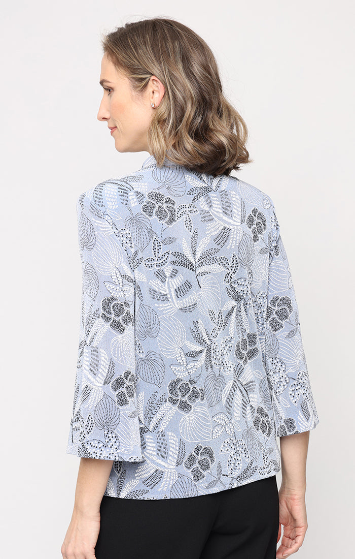 Top Glitter Print Cape Formal Top Alex Evenings 83211652 Hydrangea