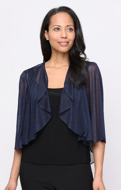 Crew High-Neck Chiffon Blouse Formal Fit & Flare Alex Evenings 8333146