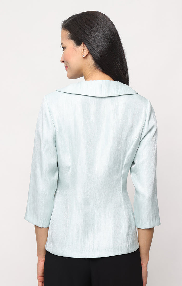 V-Neck Midi Mikado Formal Sheath/Column Jacket Top Alex Evenings 8355317