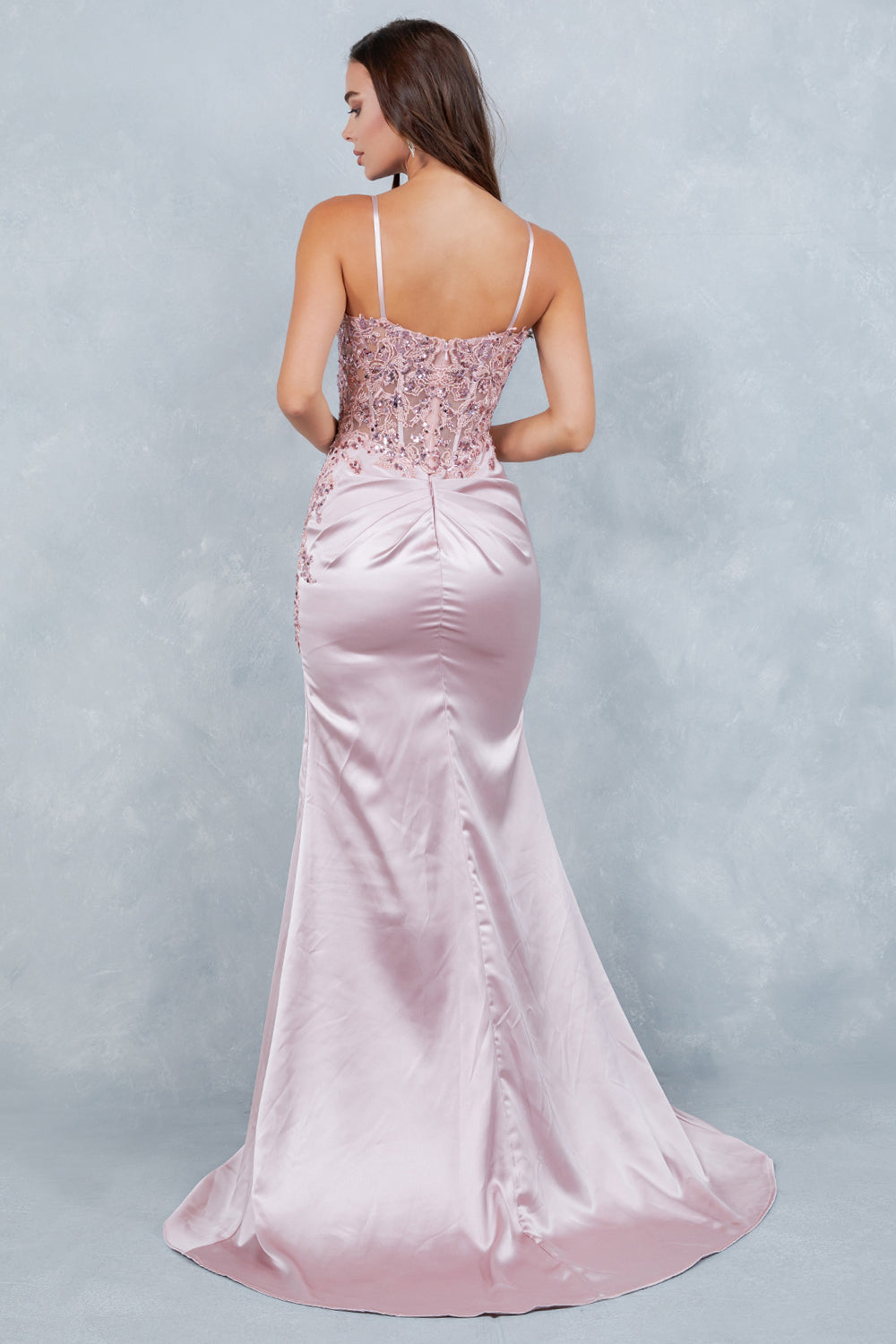 Prom Dresses Long Formal Sequin Lace Prom Dress Cinderella Couture 8377J Rose