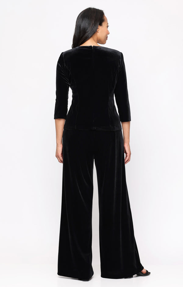 Alex Evenings 83911020 Crew/High-Neck Velvet Formal