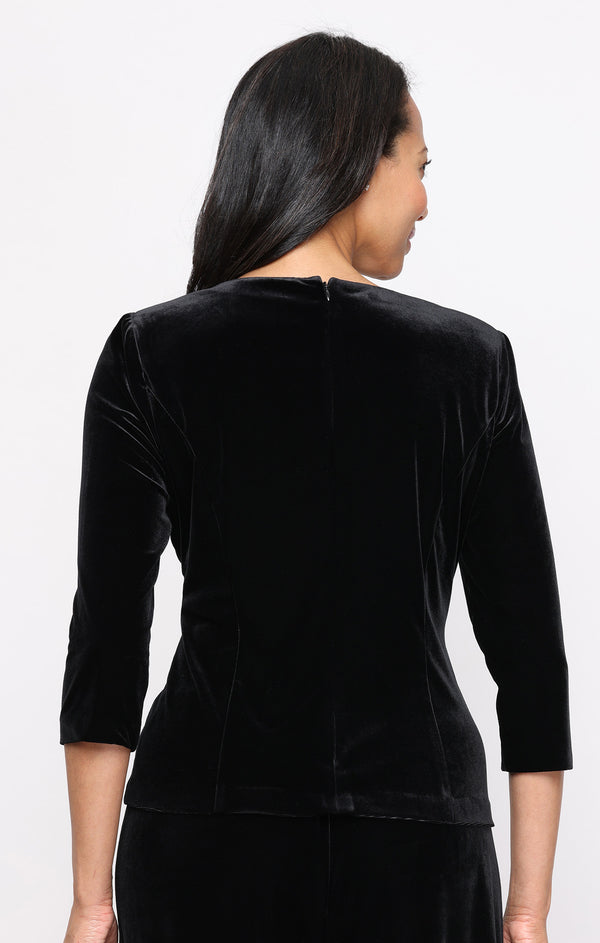 Alex Evenings 83911020 Crew/High-Neck Velvet Formal