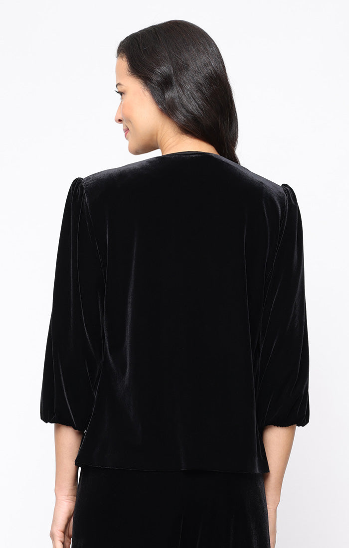 Top Velvet Formal Top Black