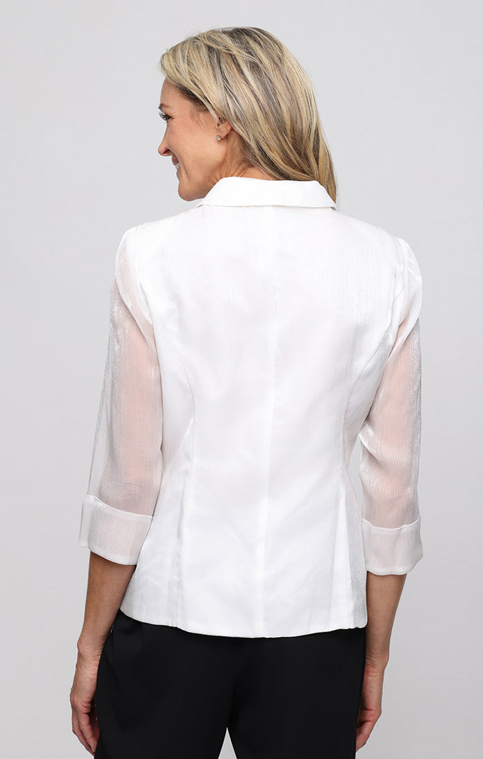 Top Long Sleeve Formal Jacket Top Ivory