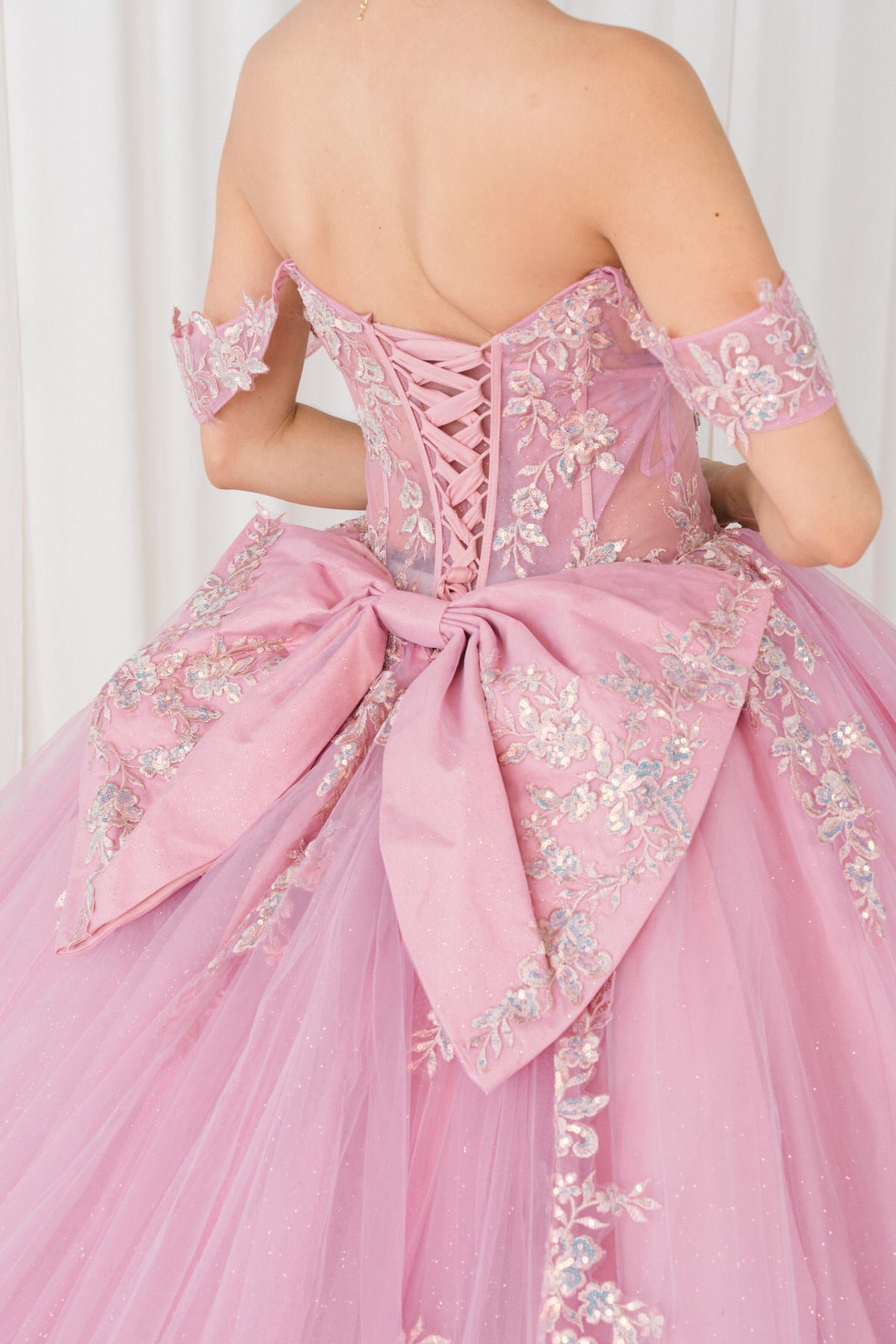 Quinceniera Dresses Long Ball Gown Sequin Quinceanera Dress Cinderella Couture 8405JQ Dusty Rose