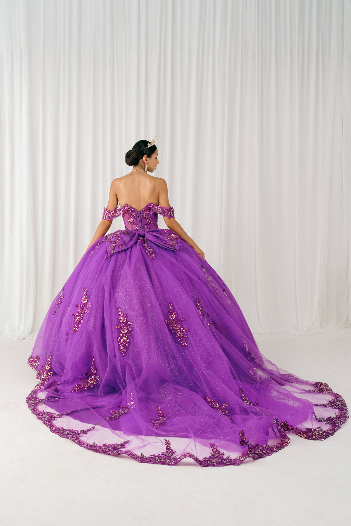 Long Ball Gown Sequin Quinceanera Dress Cinderella Couture 8405JQ