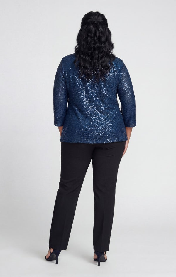 Topaz Keyhole Neck Sequin Formal Top Alex Evenings 8415014