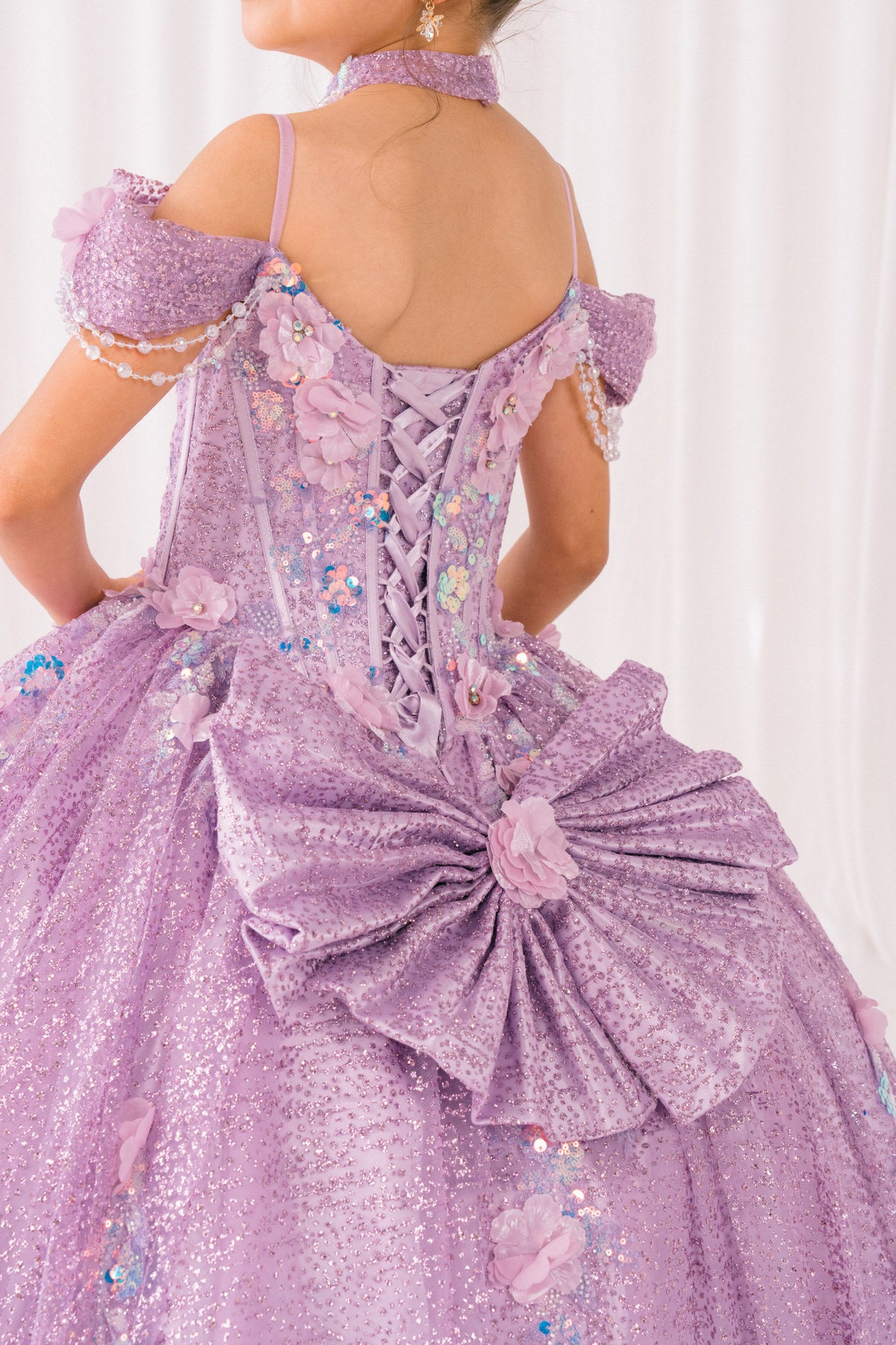 Flower Girl Dresses Formal 3D Floral Applique Flower Girl Dress Lilac