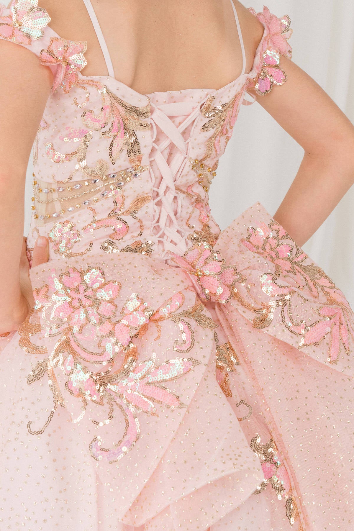 Flower Girl Dresses Floral Applique Lace Ball Gown Flower Girl Dress Pink