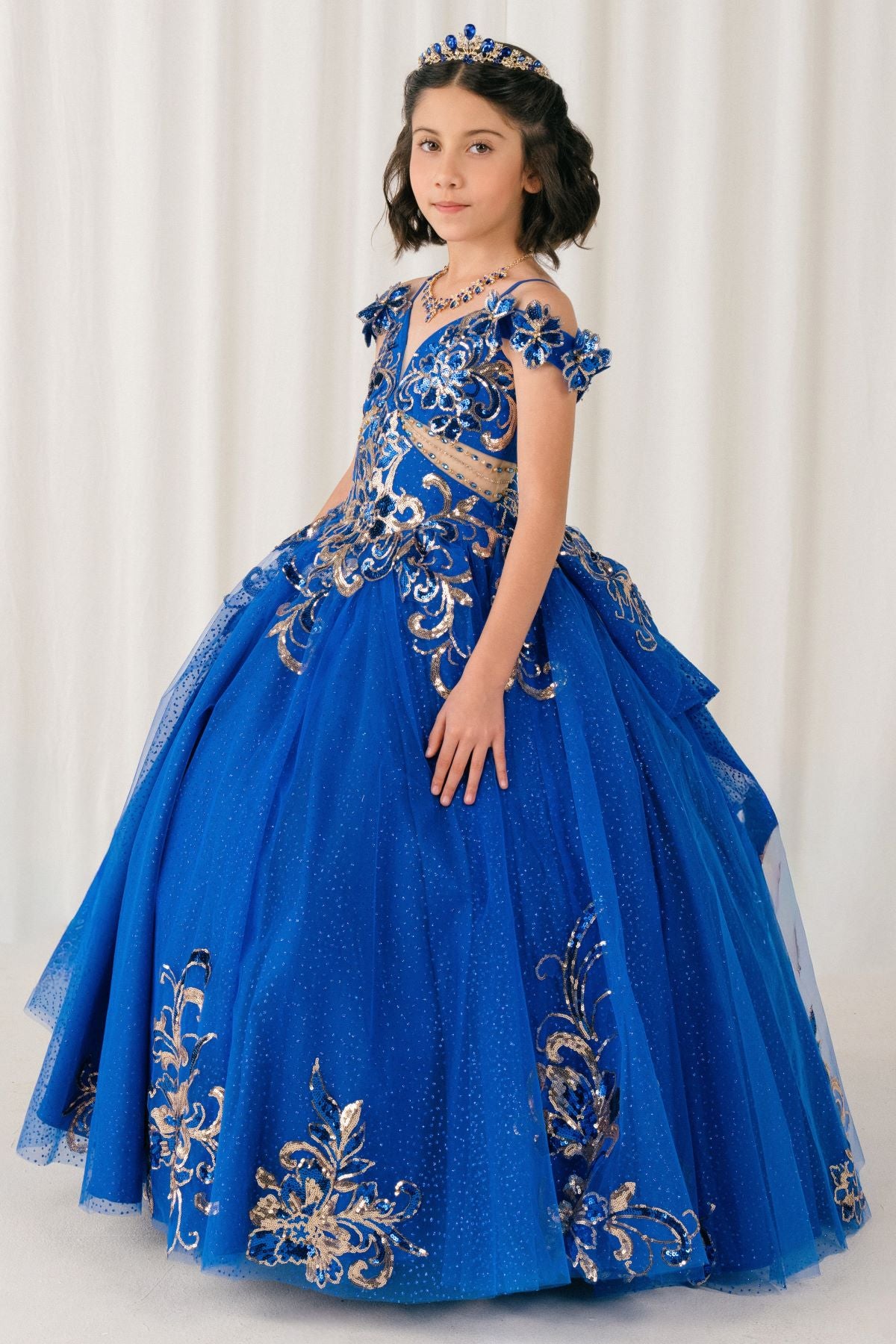 Flower Girl Dresses Floral Applique Lace Ball Gown Flower Girl Dress Royal