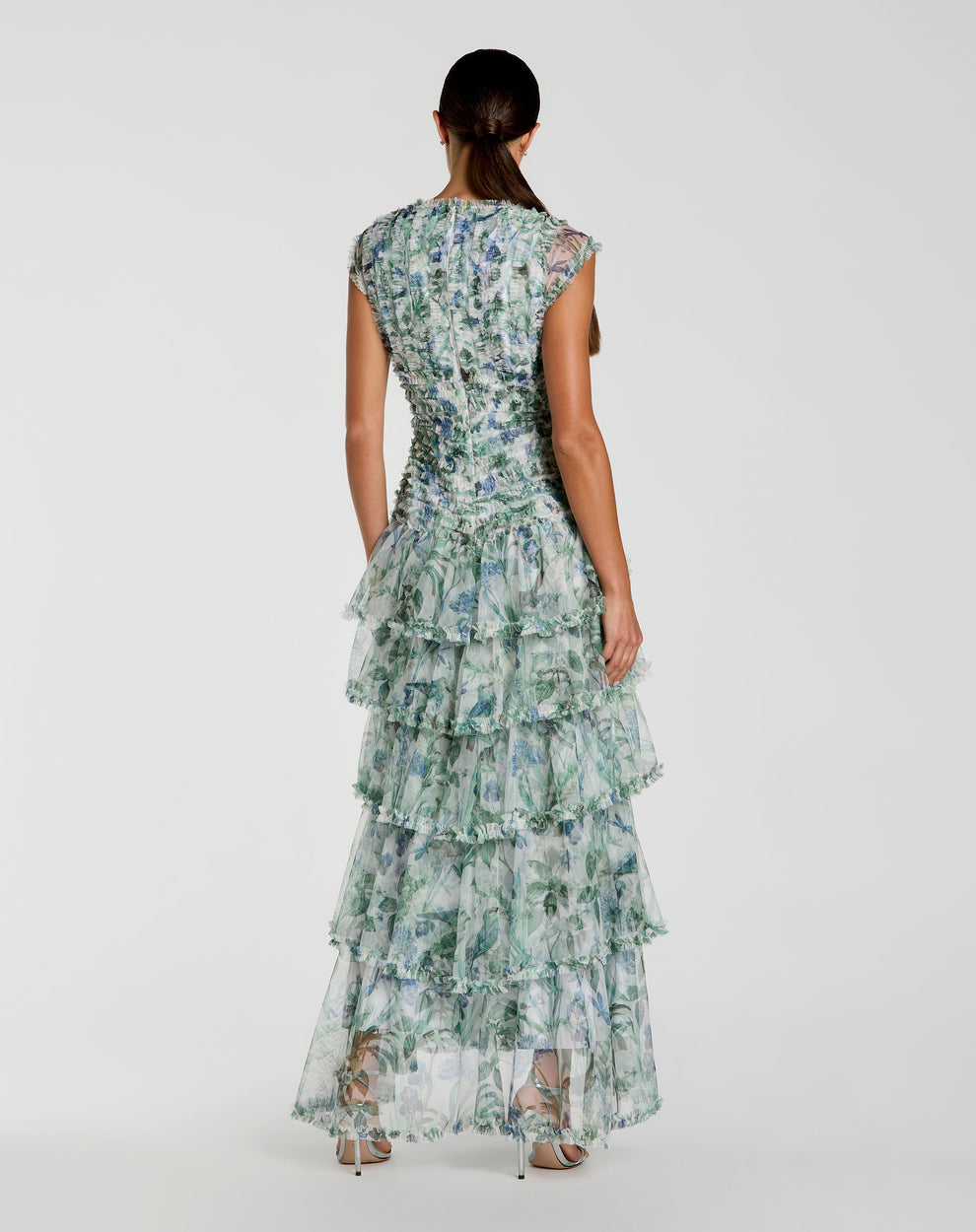 Cocktail Dresses Tea Length A Line Short Cocktail Dress Mac Duggal 8423 Blue Multi