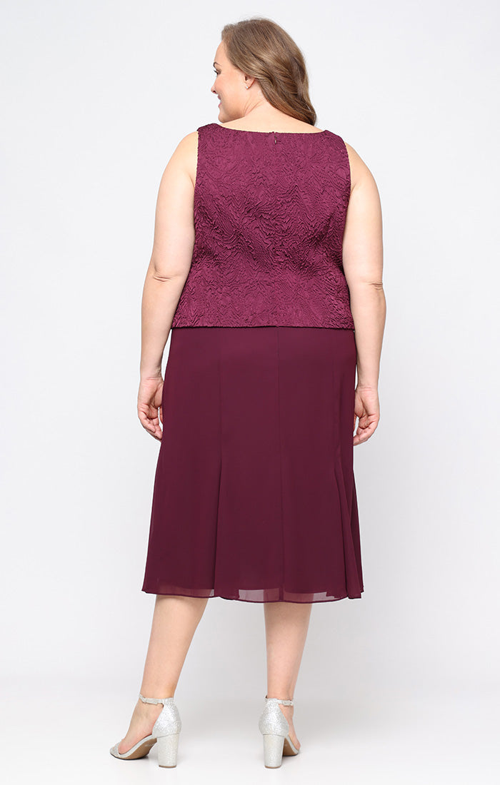 Plus Size Dresses Short Cocktail Tea Length Plus Size Mother of the Bride Dress Wine