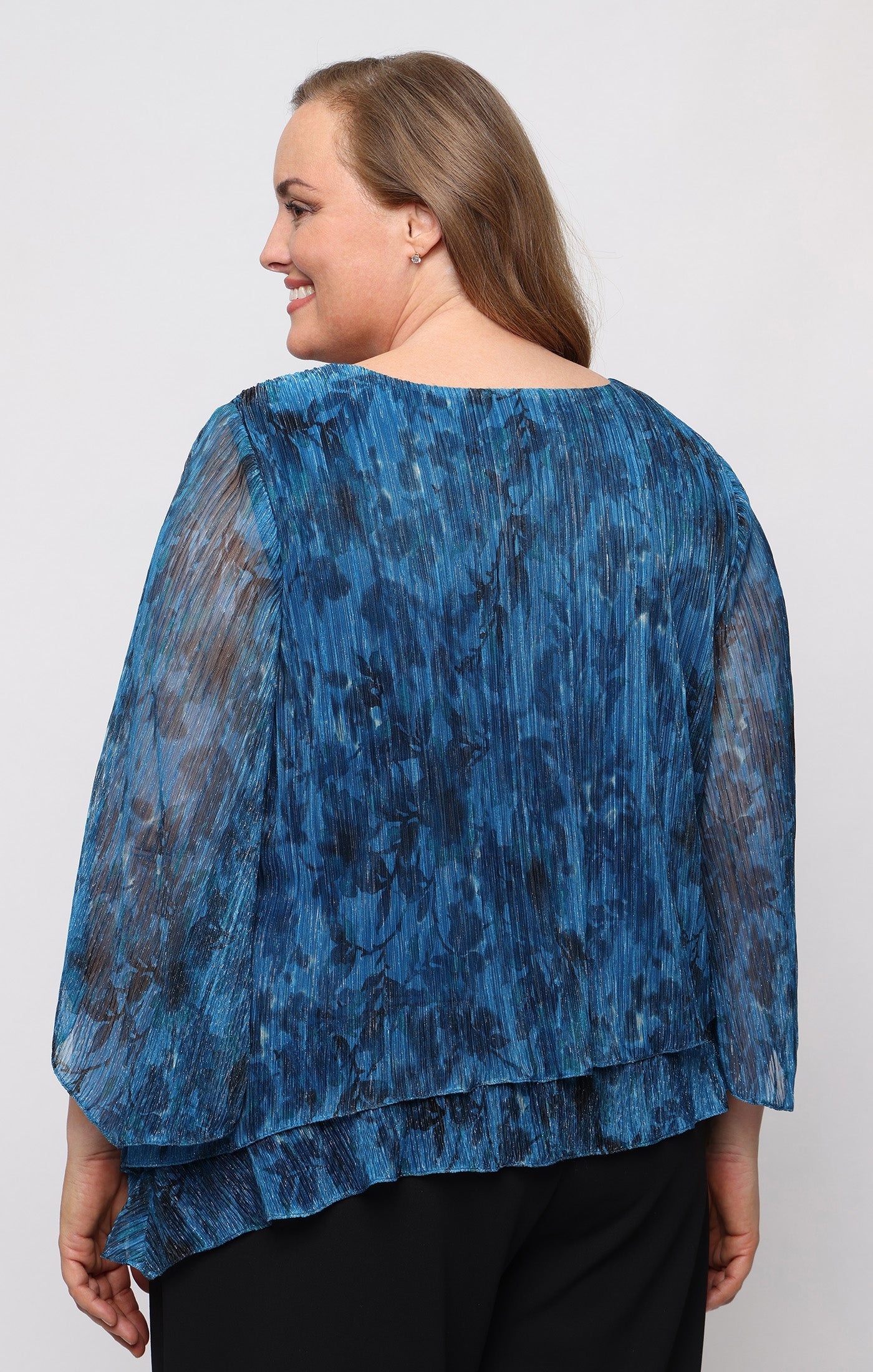 Bateau High-Low Chiffon Formal A-Line Top Alex Evenings 8427907