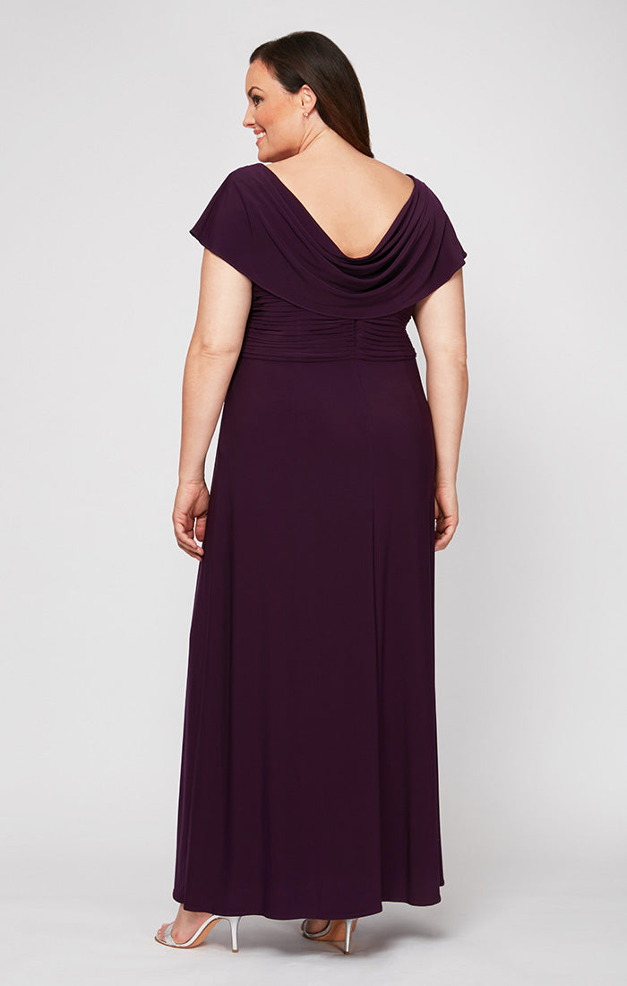 Plus Size Dresses Plus Size Long Pleated Dress Eggplant