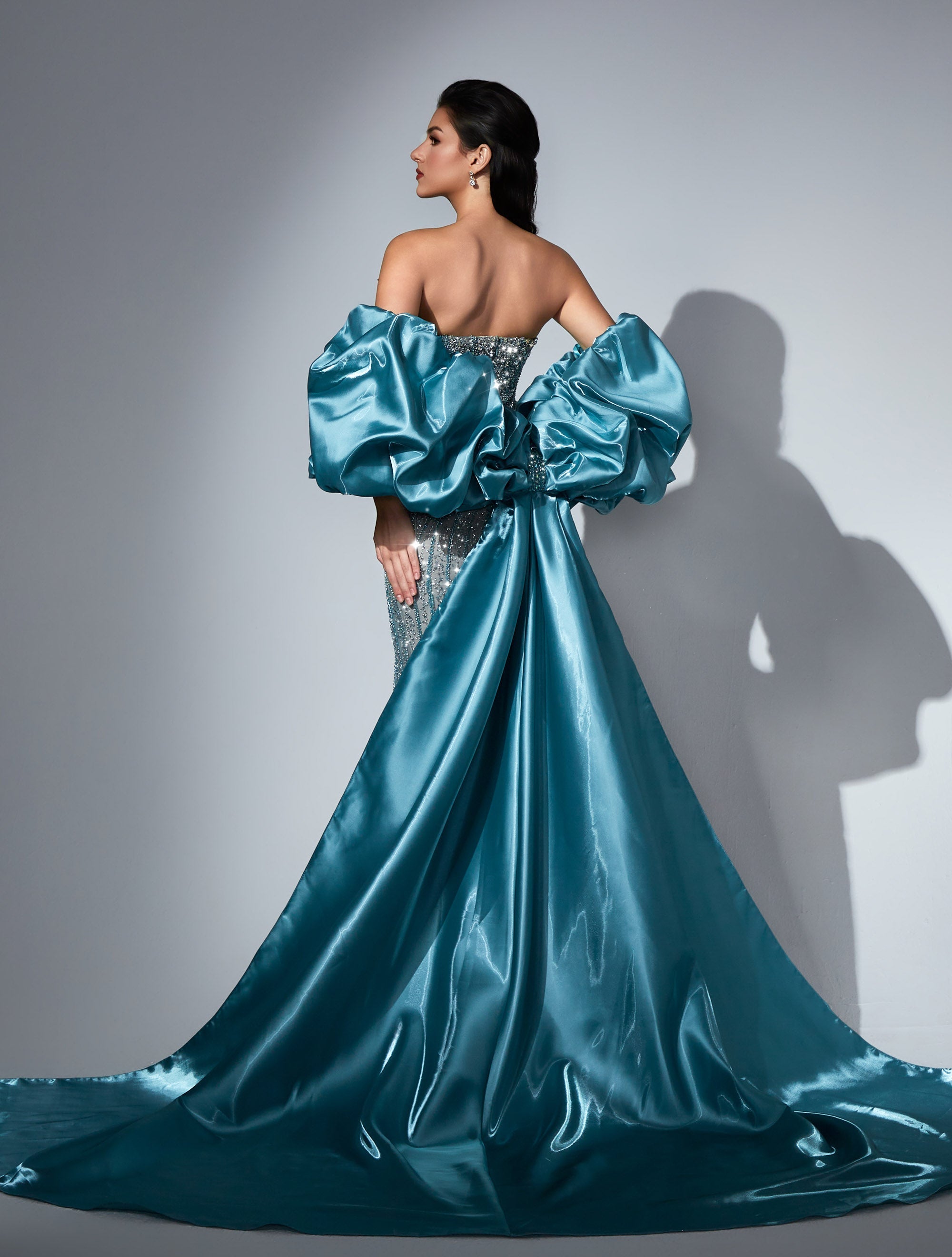 Off-the-Shoulder Floor-Length Satin Prom Mermaid Luscious Delia LD11438 Pre Order