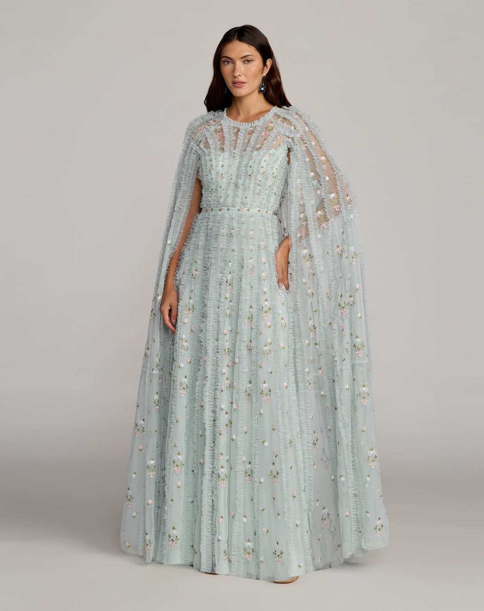 Illusion Floor-Length Tulle Formal A-Line Mac Duggal 8444