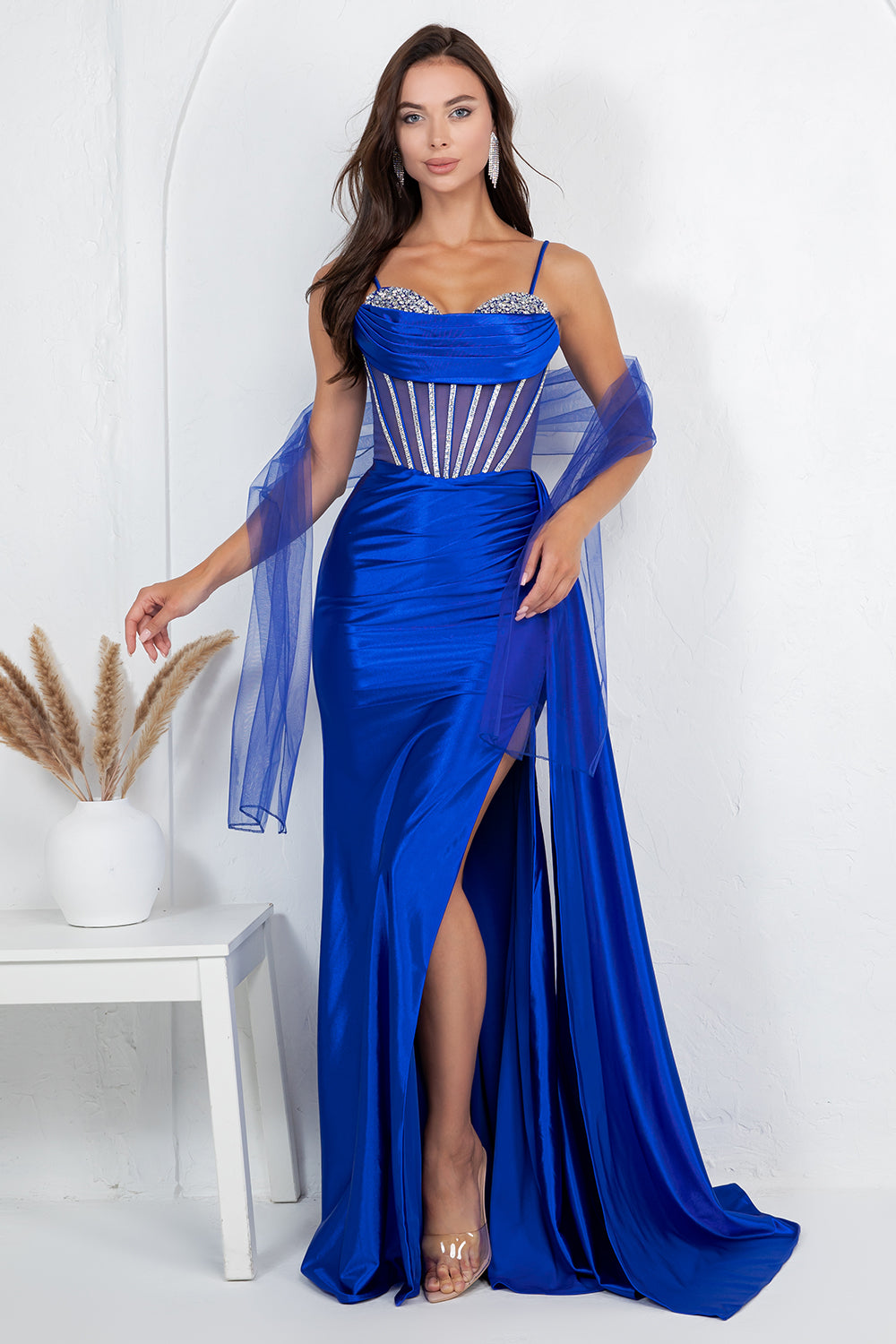 Prom Dresses Long Formal Mermaid Corset Prom Dress Cinderella Couture 8454J Royal