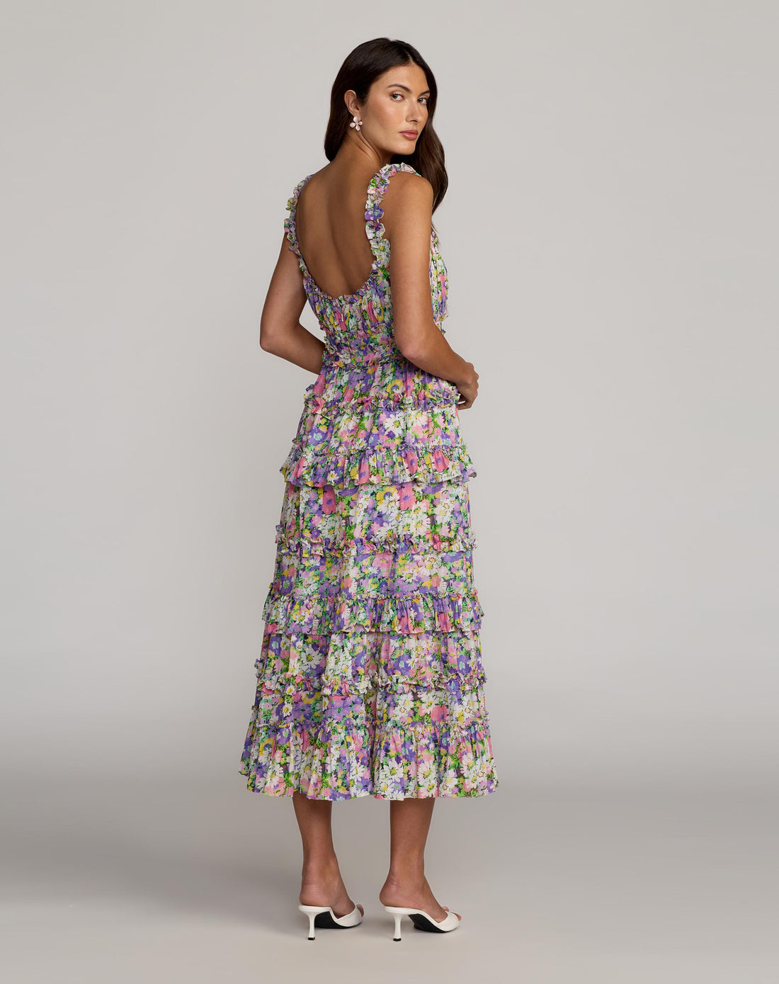 Cocktail Dresses Formal Ruffle Cocktail A Line Midi Dress Mac Duggal 8460 Multi