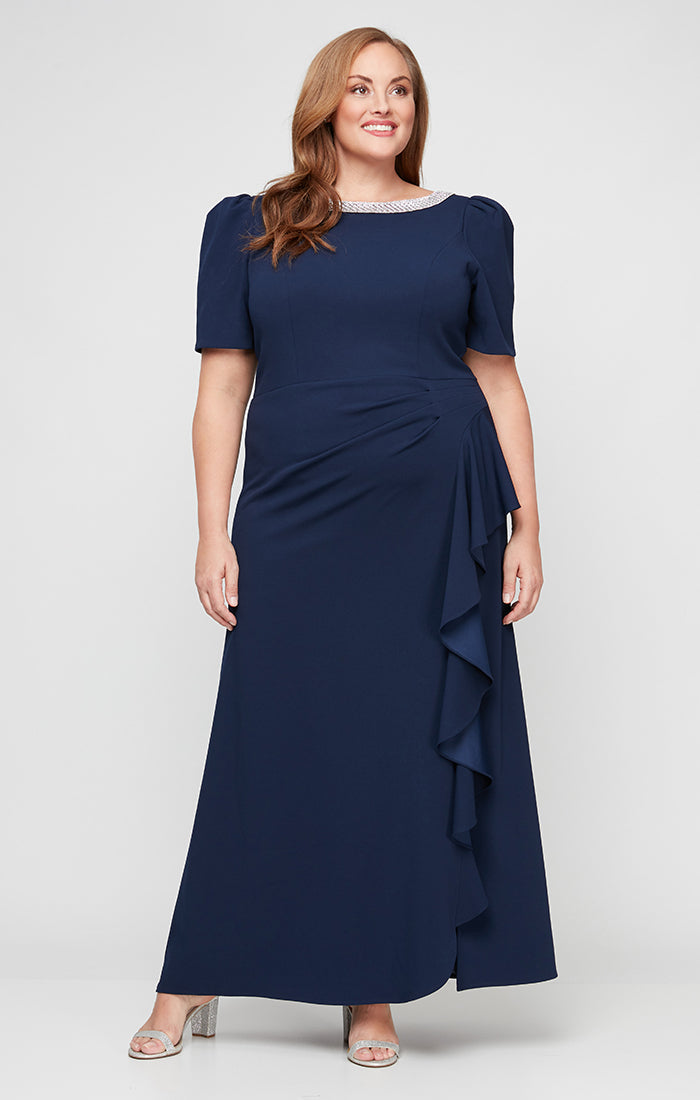 Plus Size Dresses Mother of the Bride Long Plus Size Formal Dress NAVY