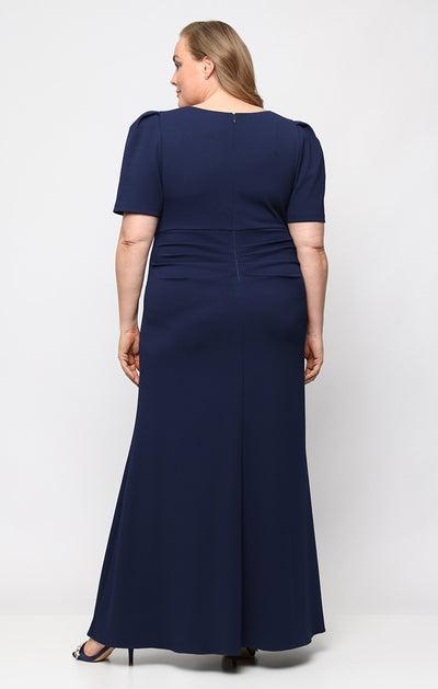 V-Neck Floor-Length Jersey Evening Sheath Alex Evenings 8460597
