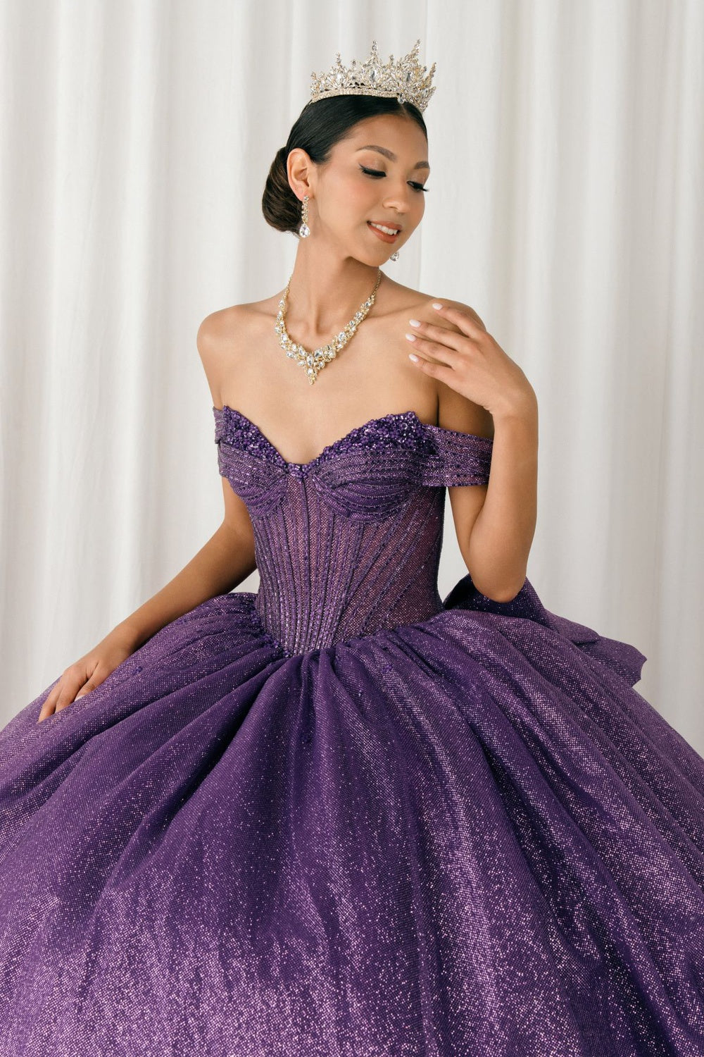 Quinceanera Dress Long Formal Corset Quinceanera Dress Purple