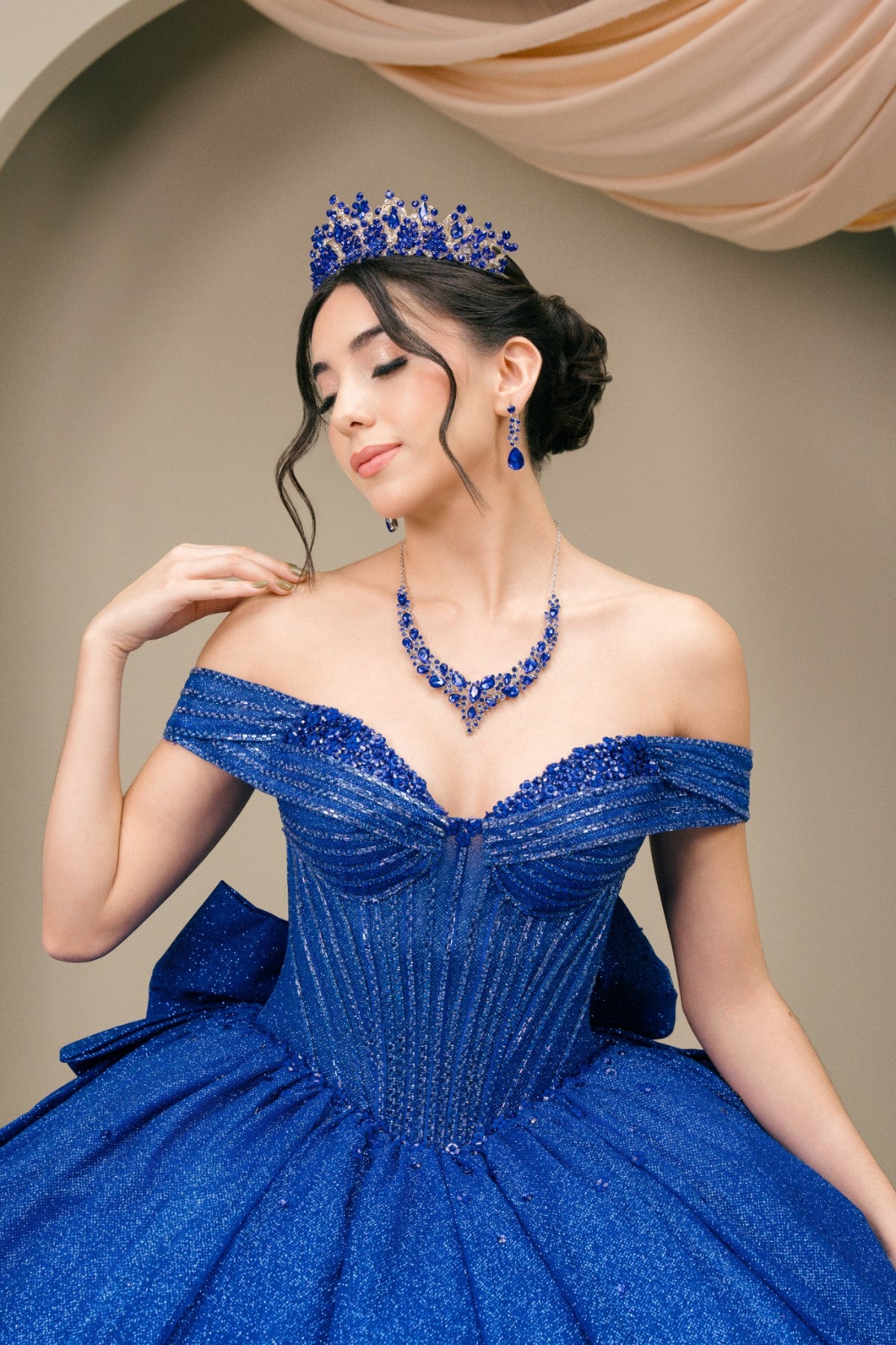 Quinceanera Dress Long Formal Corset Quinceanera Dress Royal Blue