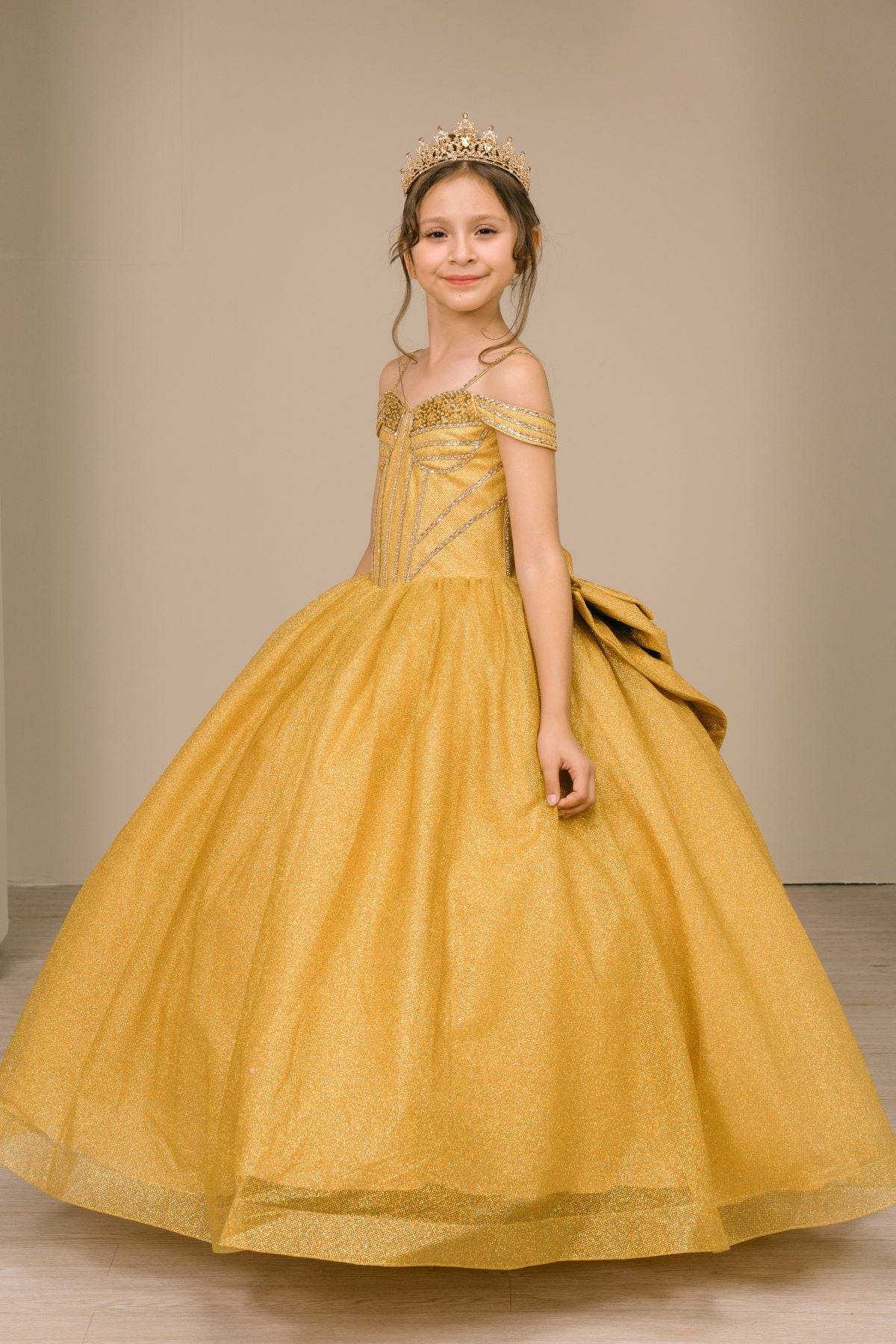 Flower Girl Dresses Sequin Corset Ball Gown Flower Girl Dress Gold