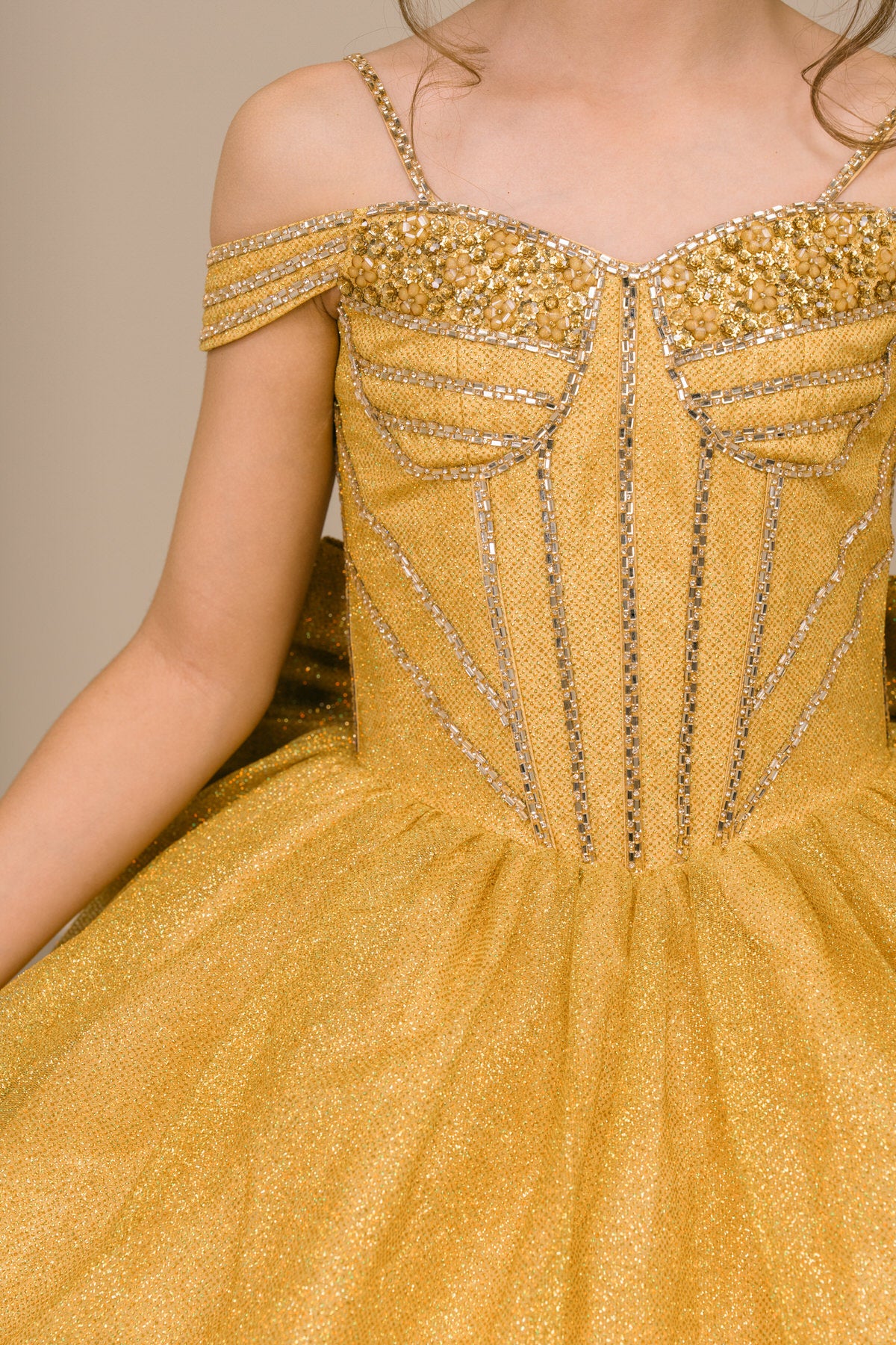 Flower Girl Dresses Sequin Corset Ball Gown Flower Girl Dress Gold