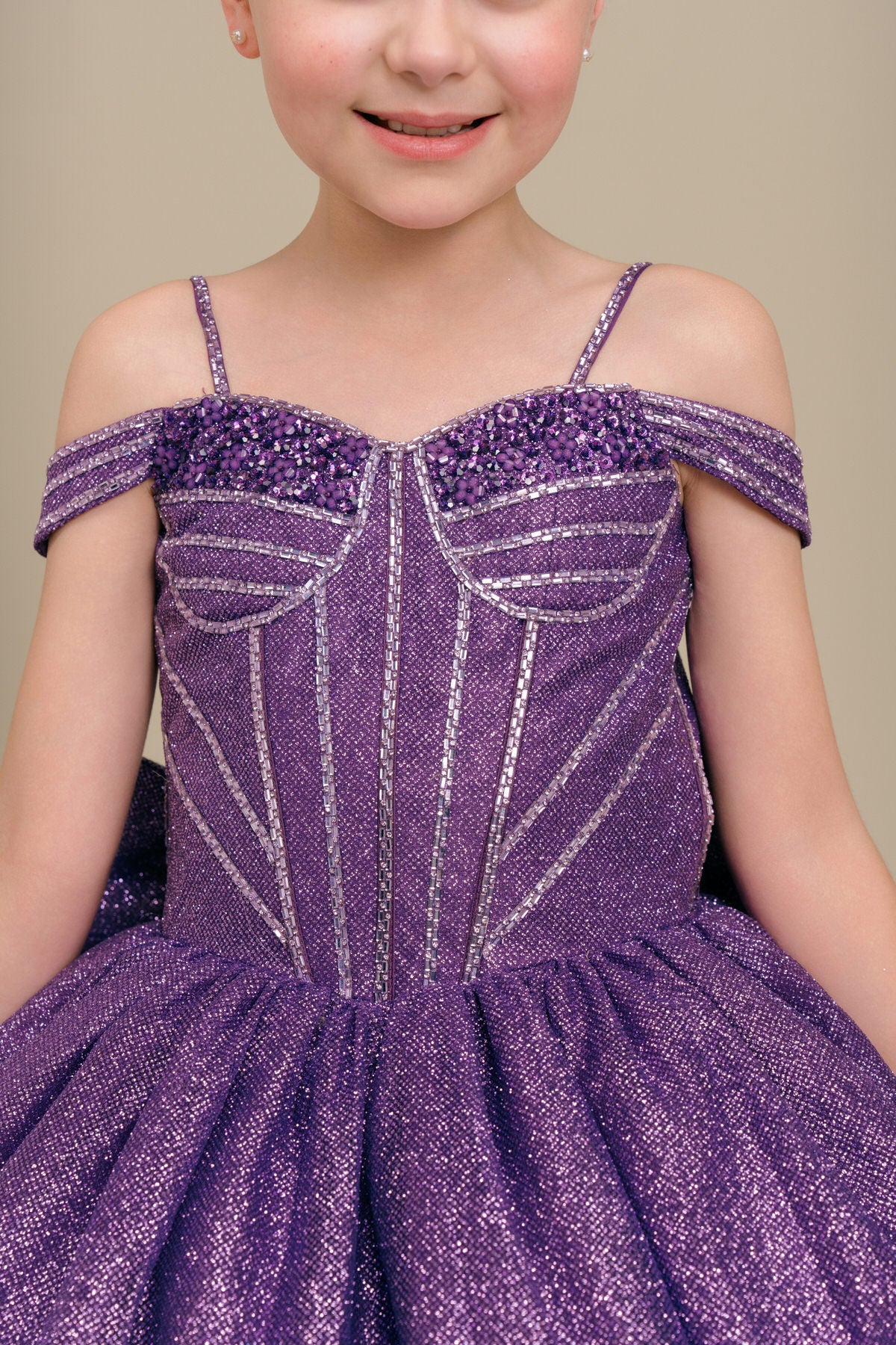 Flower Girl Dresses Sequin Corset Ball Gown Quinceanera Flower Girl Dress Purple