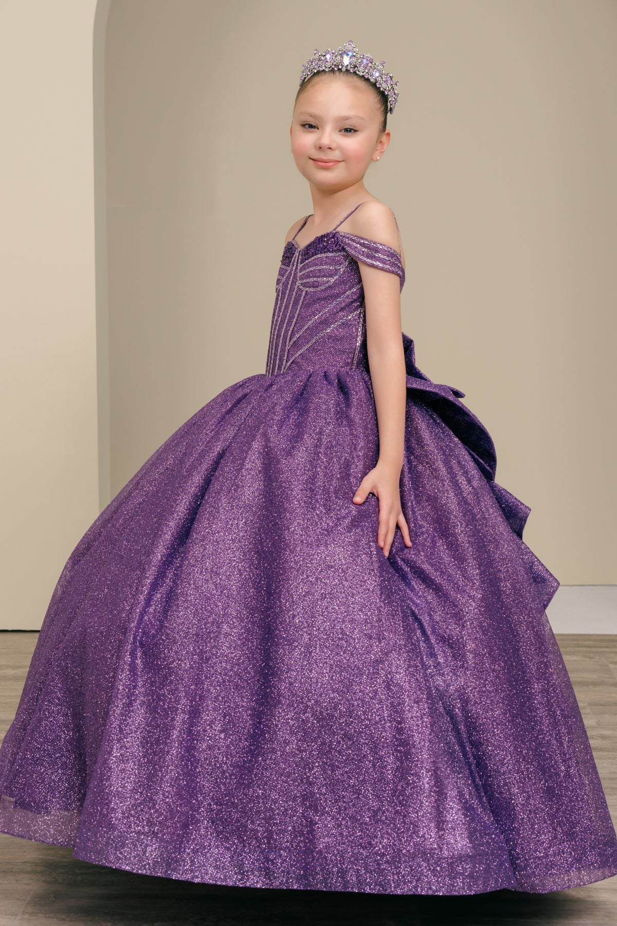 Flower Girl Dresses Sequin Corset Ball Gown Flower Girl Dress Purple