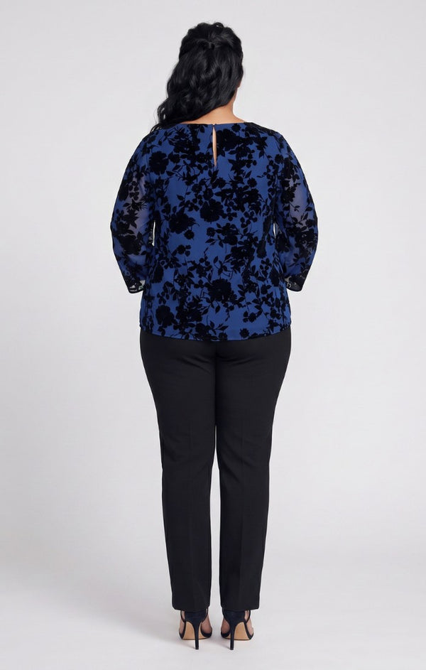 Crew/High-Neck Chiffon Blouse Formal Alex Evenings 8495058