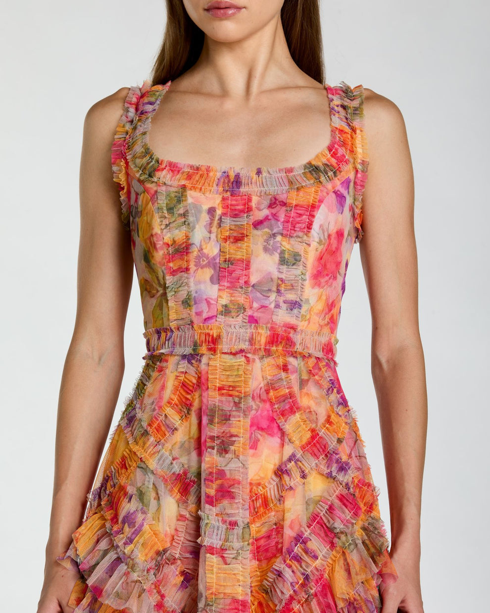 Cocktail Dresses Floral A Line Midi Print Short Cocktail Dress Mac Duggal 8499 Multi