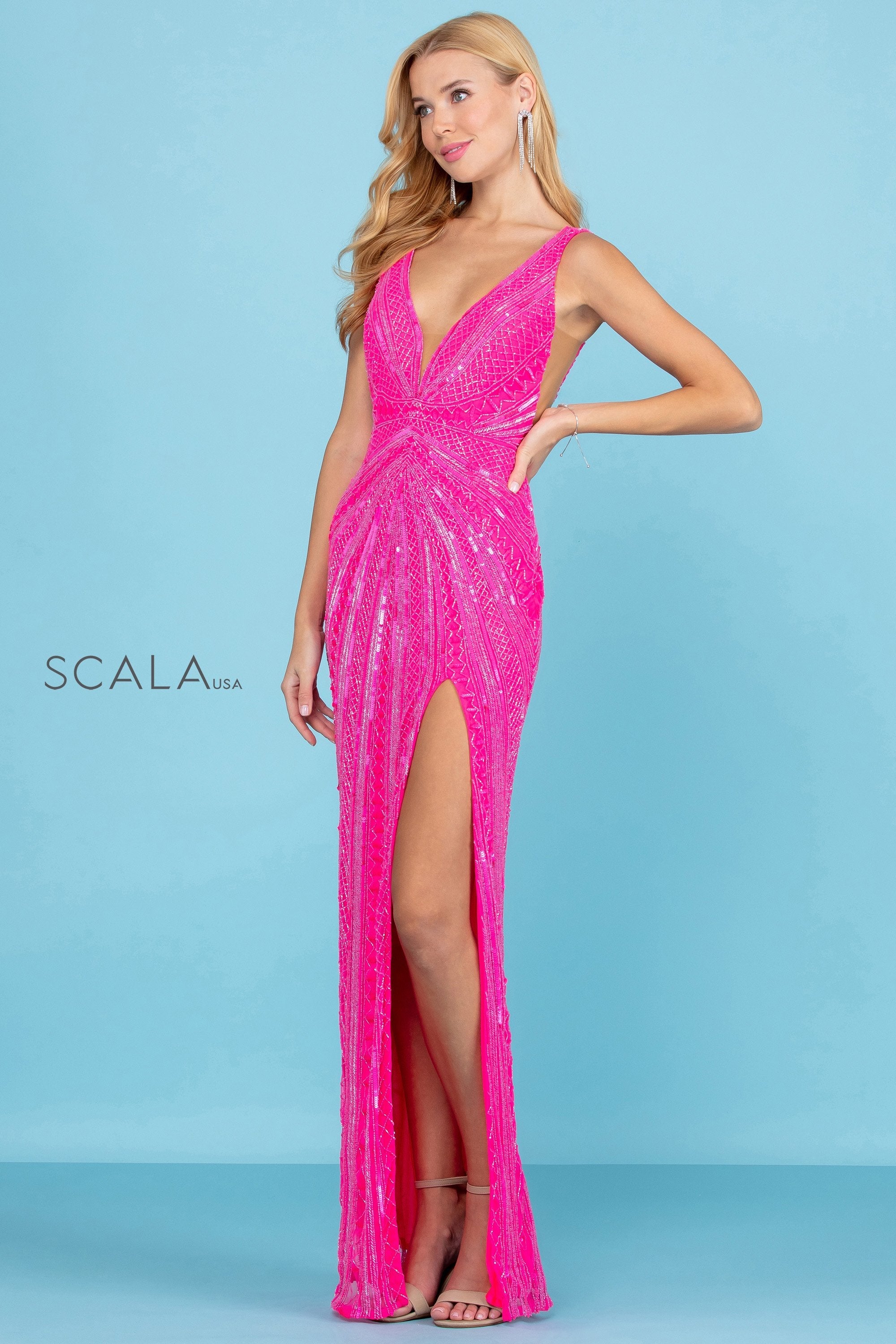 Prom Dresses Long Formal Sequin Prom Dress Fuchsia