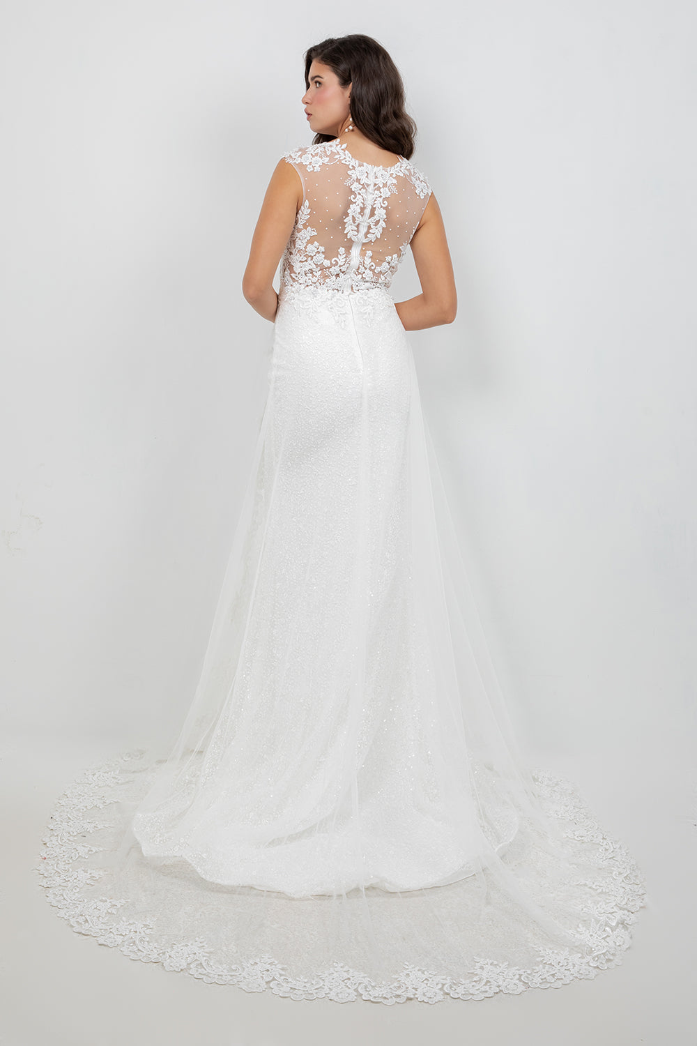 Wedding Dresses Long Sequin Bridal Wedding Dress Cinderella Couture 8506J Off White